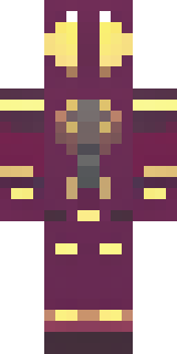 a nether hunter in crimson hide with glowing gold trim