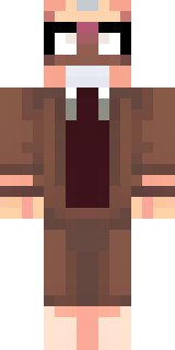 a friendly villager librarian in brown robes with glasses