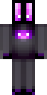 an enderman-inspired figure, tall and black with purple eyes