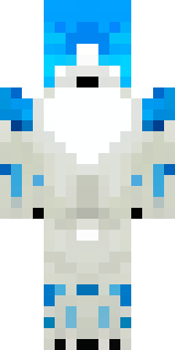 a snow fox spirit in white fur with blue markings