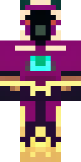 a nether hunter in crimson hide with glowing gold trim