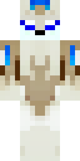 a snow fox spirit in white fur with blue markings