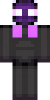 an enderman-inspired figure, tall and black with purple eyes