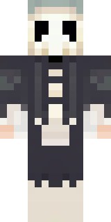 a necromancer in tattered black robes with a bone mask