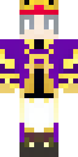 a young king in an ermine-trimmed purple cloak and gold crown