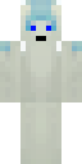 a snow fox spirit in white fur with blue markings