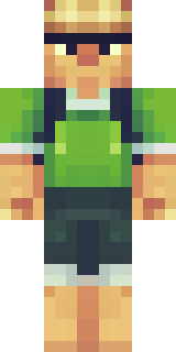 a farmer villager in a straw hat with a green apron