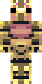 a piglin brute in gold armor with a snout and tusks