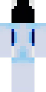 a snow fox spirit in white fur with blue markings
