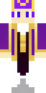 a young king in an ermine-trimmed purple cloak and gold crown