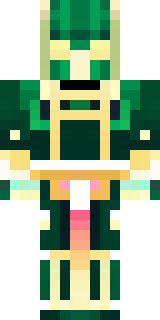 a jade samurai in green and gold ceremonial armor