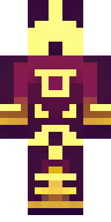 a nether hunter in crimson hide with glowing gold trim