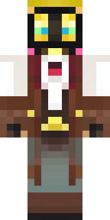 a steampunk inventor in a brown leather coat and brass goggles