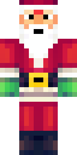 a jolly Santa in a red suit with a white beard and sack