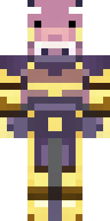 a piglin brute in gold armor with a snout and tusks