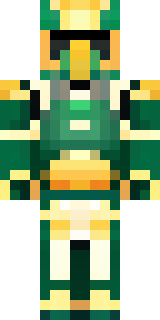 a jade samurai in green and gold ceremonial armor
