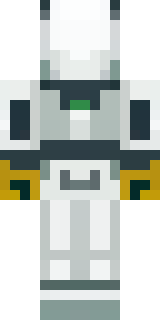 a mecha pilot in a white flight suit with a segmented helmet