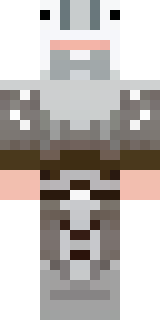 a frost viking in white furs and a horned helm