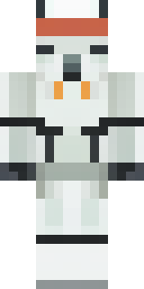 a mecha pilot in a white flight suit with a segmented helmet