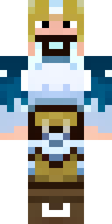 a frost viking in white furs and a horned helm