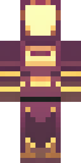 a nether hunter in crimson hide with glowing gold trim