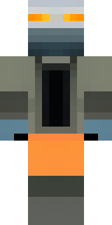 a battle-worn pilot in orange plating with scorch marks