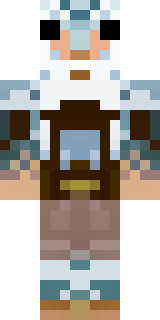 a frost viking in white furs and a horned helm