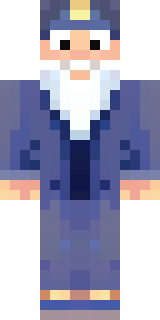 an old wizard in a starry midnight-blue robe and pointed hat