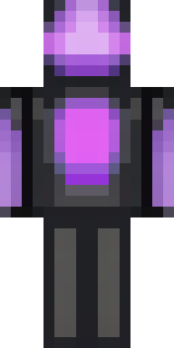 an enderman-inspired figure, tall and black with purple eyes