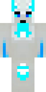 a snow fox spirit in white fur with blue markings