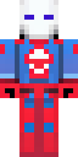 a masked hero in a sleek red and blue suit with a chest emblem