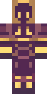 a nether hunter in crimson hide with glowing gold trim