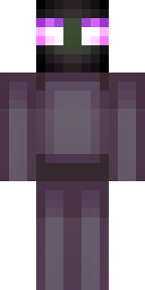 an enderman-inspired figure, tall and black with purple eyes