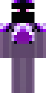 an enderman-inspired figure, tall and black with purple eyes