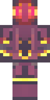 a nether hunter in crimson hide with glowing gold trim
