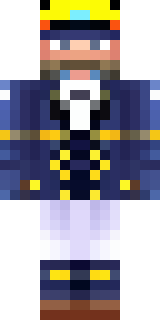 an airship captain in a navy coat with copper gadgets
