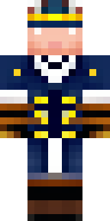 an airship captain in a navy coat with copper gadgets