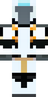 a mecha pilot in a white flight suit with a segmented helmet