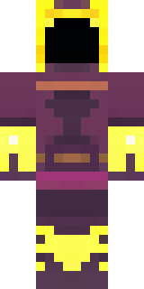 a nether hunter in crimson hide with glowing gold trim