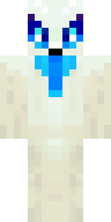 a snow fox spirit in white fur with blue markings