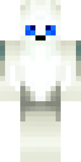 a snow fox spirit in white fur with blue markings