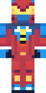 a masked hero in a sleek red and blue suit with a chest emblem