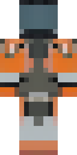 a battle-worn pilot in orange plating with scorch marks