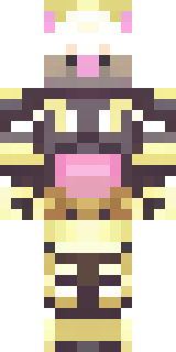a piglin brute in gold armor with a snout and tusks