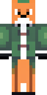 an anthropomorphic fox in a green explorer jacket