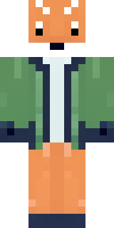 an anthropomorphic fox in a green explorer jacket