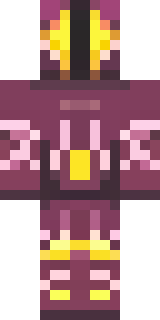 a nether hunter in crimson hide with glowing gold trim