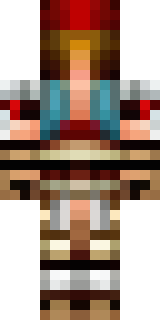 a gladiator in bronze arm guards and a red-plumed helmet