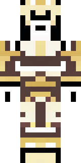 a piglin brute in gold armor with a snout and tusks