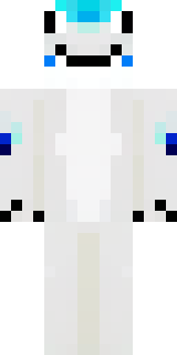 a snow fox spirit in white fur with blue markings